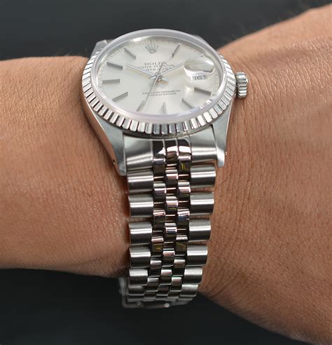 rolex datejustdansacier inoxydable or jaun|rolex datejust wrist.